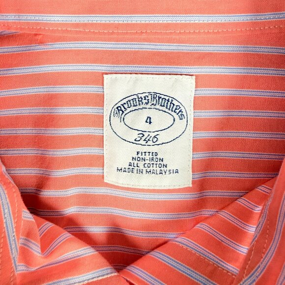 Brooks Brothers Women’s Blouse Fitted Non-Iron 100% Cotton Pink Stripes Button 4 - Picture 2 of 6